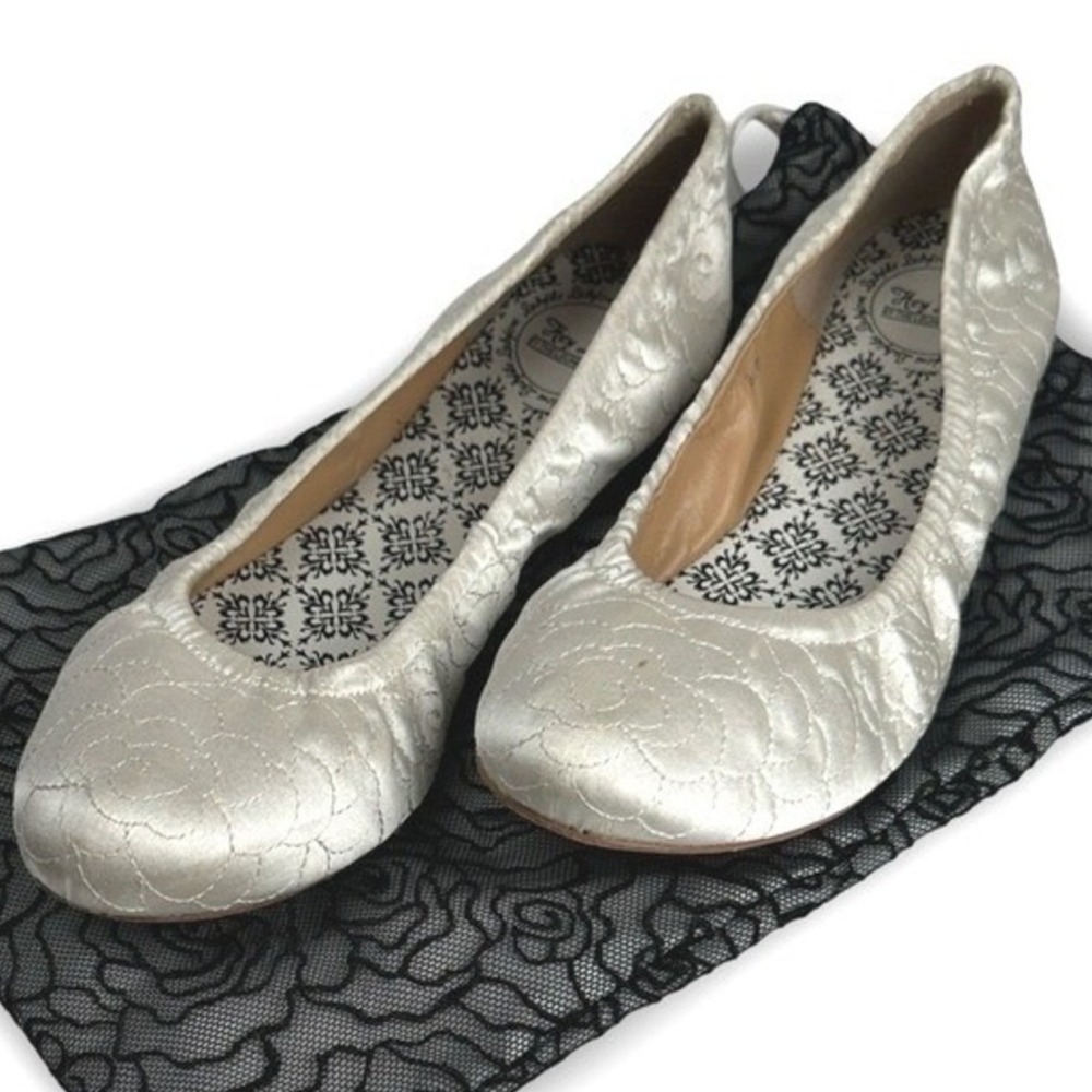 Hey Lady Smitten Ballet Flats Women's 7 Antique Silver Quilted Leather Bridal - Picture 4 of 16